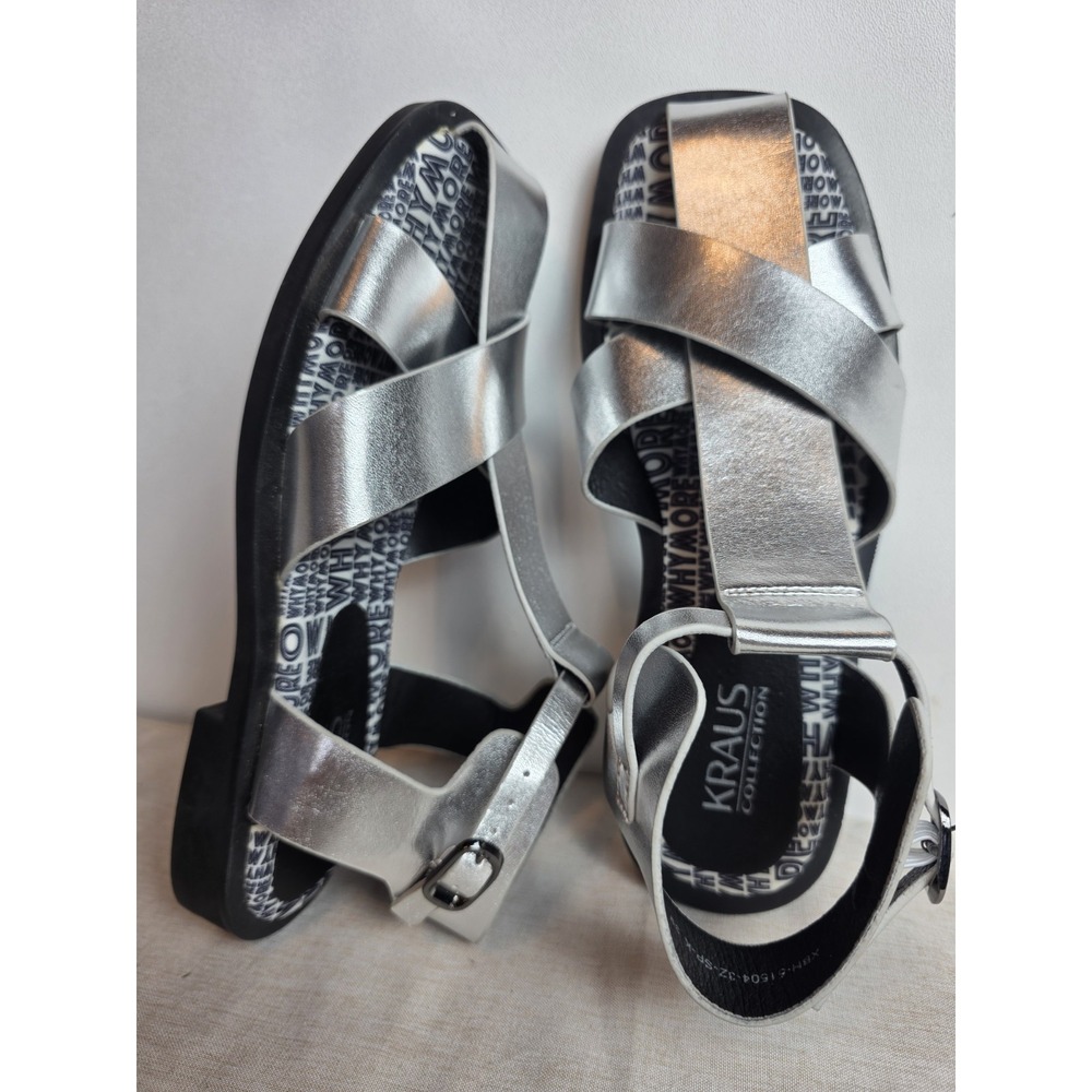 Kraus Collection Sandalette Size 39 Silver Y2k Sandals Strappy